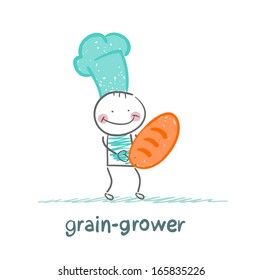 grain grower keeps the bread with the cook