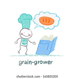 grain grower looks at the conveyor rolls