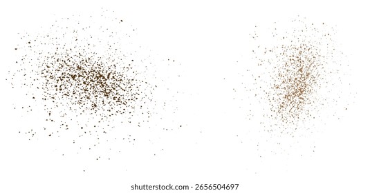 Grain grunge texture flying coffee isolated chocolate confetti background design
