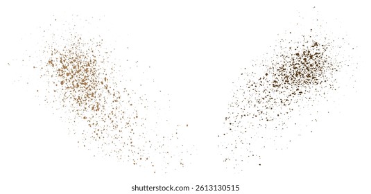 Grain grunge texture isolated coffee color chocolate shades particles illustration
