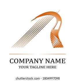 Grain harvesting simbol. Image of a sickle on a white background using a gradient.