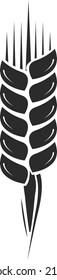 Grain icon. Farm crop symbol. Wheat ear sign