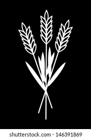 Grain icon on black background