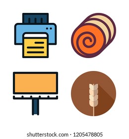 grain icon set. vector set about cereal, text lines, hay and maps and flags icons set.