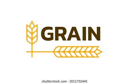 Grain icon. Wheat ears or barley logo. Vector illustration.