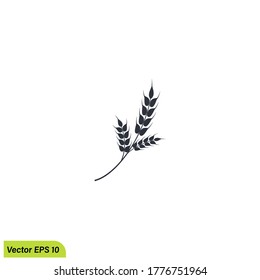 Grain icon wheat symbol illustration  simple design element logo template