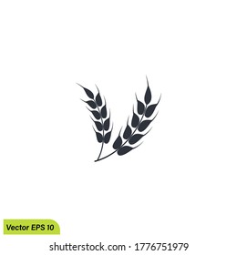 Grain icon wheat symbol illustration  simple design element logo template