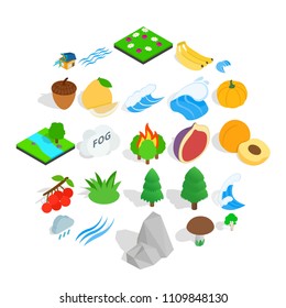 Grain icons set. Isometric set of 25 grain vector icons for web isolated on white background
