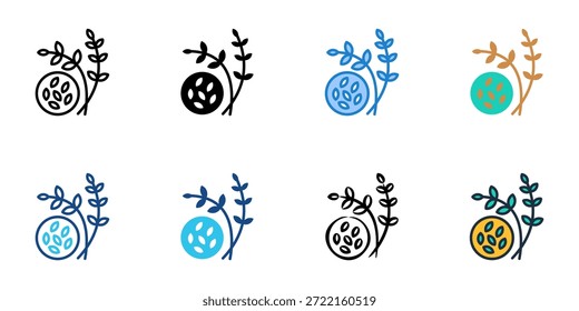 Los iconos de grano establecen múltiples estilos de colección. Trazo editable 

