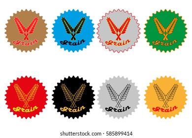 Grain label or sticker, vector illustration