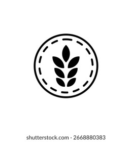 Icono de logotipo de grano, estilo plano simple, Ilustración vectorial, símbolo, pictograma de Plantilla de logotipo de diseño, para UI o UX aislado en blanco para App móvil, editable