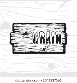 Grain Logo with Wooden Plank Illustration for Carpentry Brand