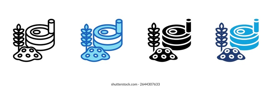 Grain Mill icon Multi Style Vector Illustration