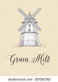 Grain Mill, wooden