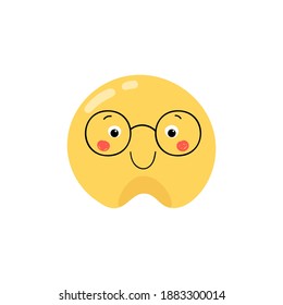 Grain of millet with a cute smiling face. Vector stock hand-drawn illustration isolated on a white background.