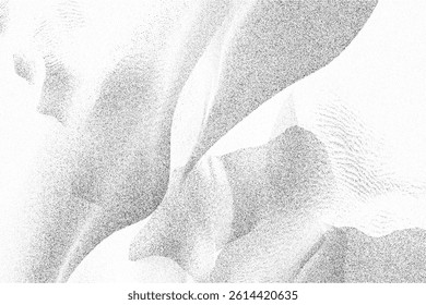 Grain noise background with abstract gradient texture and gritty pattern. Vector dust dots, grunge halftone texture effect, and sand halftone. Monochrome grainy spray with grungy dotwork wave.