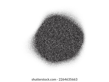 Grain noise balck dots circle, halftone round gradient grainy dotwork, abstract vector. Grain noise spray blot or stain spot with grain stipple texture effect