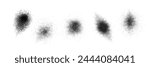 Grain noise gradient with dot spray effect vector. Abstract dust grainy round shape design. Black stipple glitter texture print. Distress and rough print set. Dotwork gradation and halftone splatter