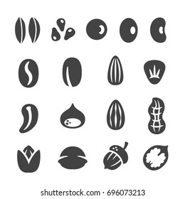 grain, nut, seed icon set