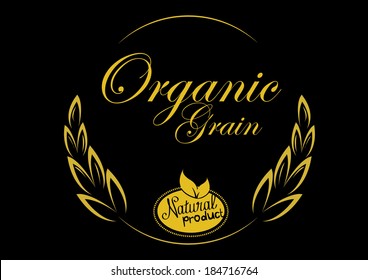 grain organic natural product with black background. concept vector illustration