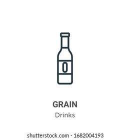 Grain outline vector icon. Thin line black grain icon, flat vector simple element illustration from editable alcohol concept isolated stroke on white background