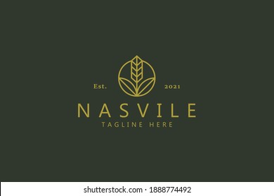 Grain Plant Simple Bakery Logo. Agricultural Nature Organic Concept. 