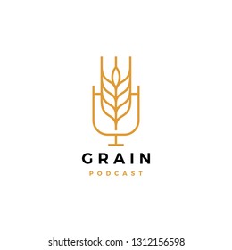 grain podcast logo icon for food blog video vlog channel