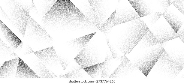 Grain polygonal pattern texture. Noise rough gradient triangles background. Abstract stippled geometric wallpaper overlay. Grunge dotted polygon surface overlay. Vector mosaic cover