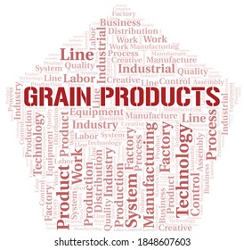 La nube de palabras de Productos de grano se crea sólo con texto.