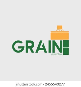 Grain protection silo logo vector design