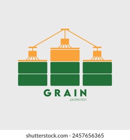 Grain protection silo logo vector illustration design