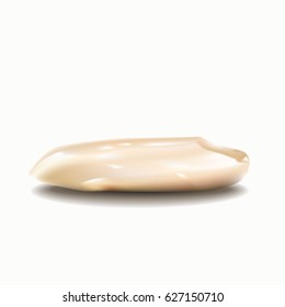 Grain of rice on a white background with a shadow.
