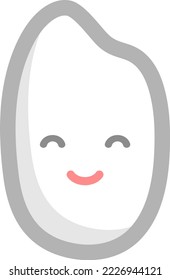 A grain of rice with a smile.