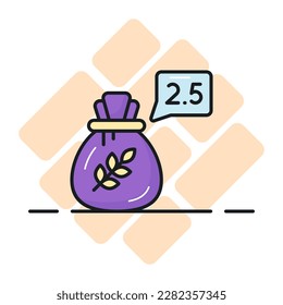 Grain sack with chat bubble denoting concept of zakat vector