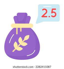 Grain sack with chat bubble denoting concept of zakat vector