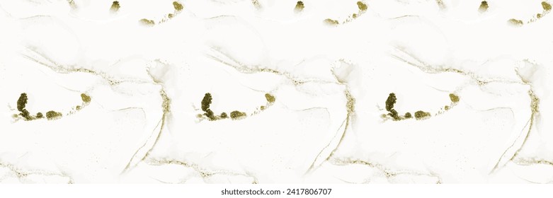 Grain Seamless Glitter. Marble Ink Background. Light Color Glitter. Light Repeat Background. Gold Marble Ink. Gold Art Paint. Gold Light Vector. Fluid White Glitter. White Golden Background.