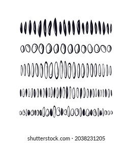 Grain, seed, stone texture set. Vector different cereal types. Rice collection. Detailed white sushi and wild black seed. Vegan organic meal