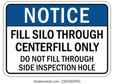 Grain silo hazard sign and labels