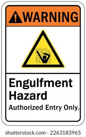 Grain silo hazard sign and labels