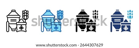 Grain Silo icon Multi Style Vector Illustration