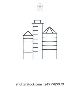Grain Silo icon symbol vector illustration isolated on white background