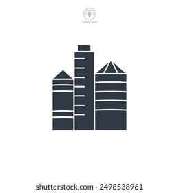 Grain Silo icon symbol vector illustration isolated on white background