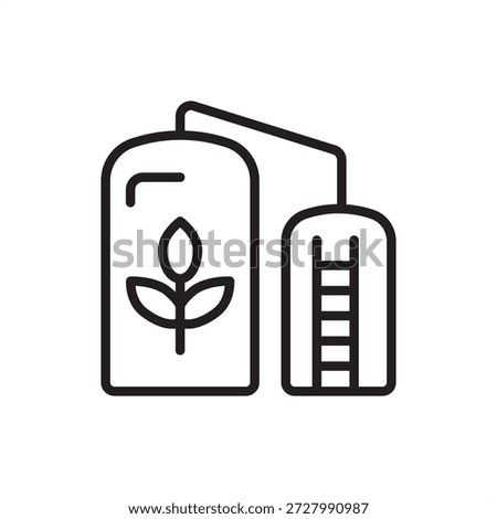 Grain silo icon symbolizing bulk agricultural storage and raw material preservation, representing granaries, textile seed storage, high-capacity farm infrastructure, and supply chain material security