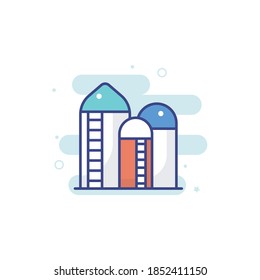 Grain Silo illustration style vector icon.