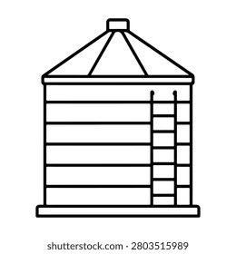 Grain silo line icon. Minimalist line icon on a white background.