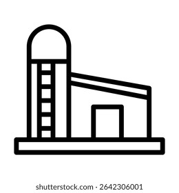 Grain Silo Outline bold Vector Icon which can be easily modified or Edited 