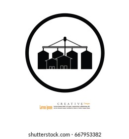 grain silo vector illustration.