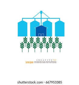 grain silo vector illustration.