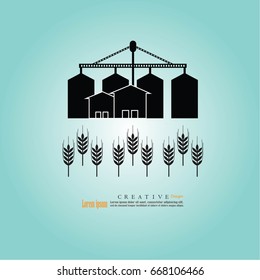 grain silo. vector illustration.