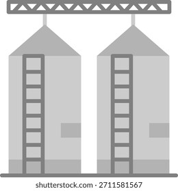 Silos de grano Ilustración vectorial plana